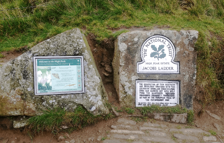 A National Trust sign along the Pennine Way.